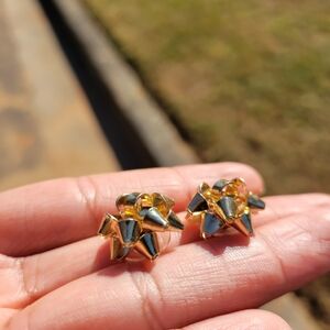 Gold and Silver Stud Earrings